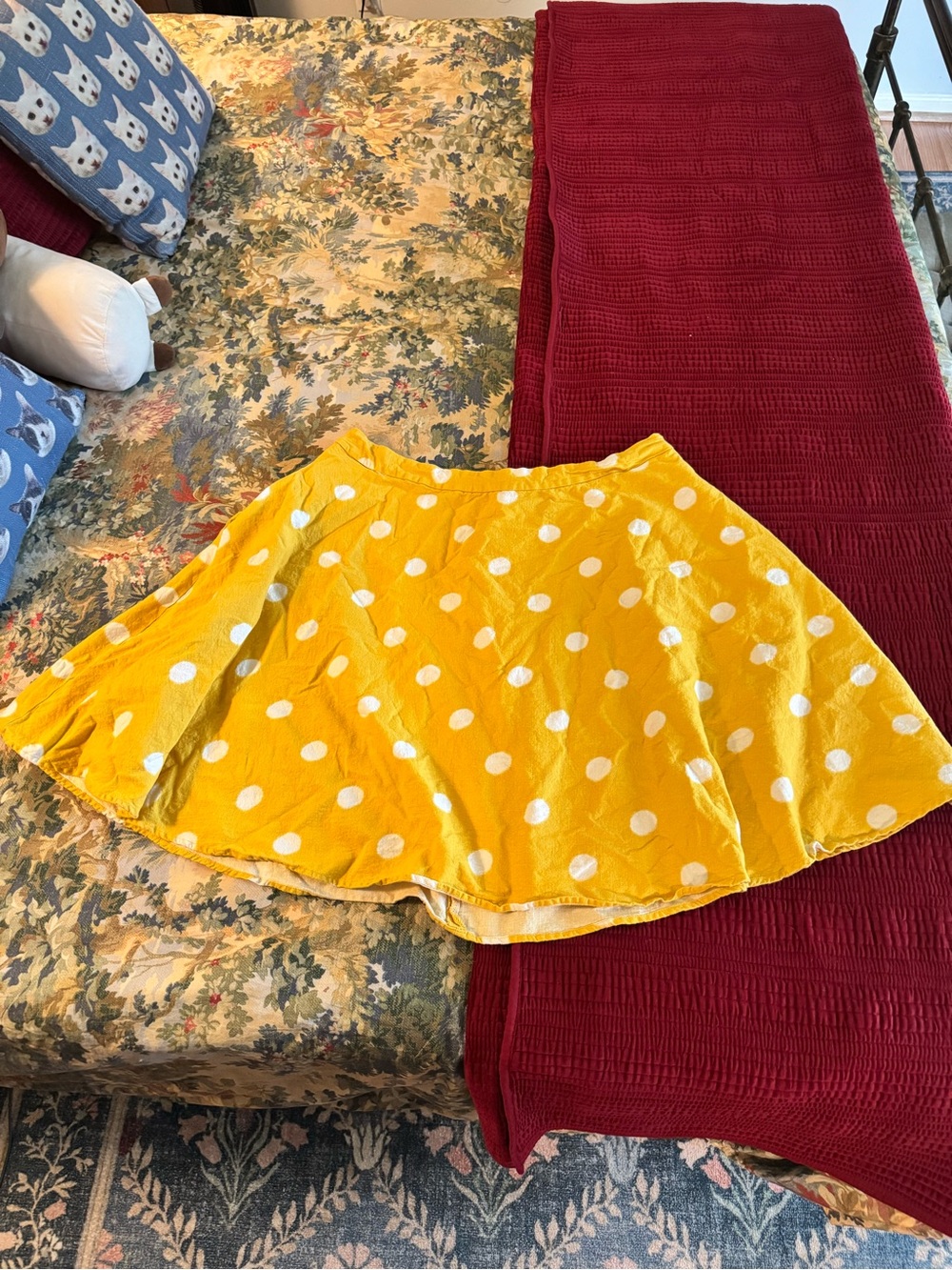ModCloth x Collectif linen blend polka dot skirt